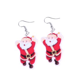 ABOOFAN 1 Pair Santa Claus Ear Christmas Earrings for Women Creative Design Material Great Present