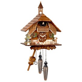 Alexander Taron Seasonal Decorative Collectible Engstler Battery Operated Cuckoo Clock Full Size 12" H x 9.25" W x 6" D