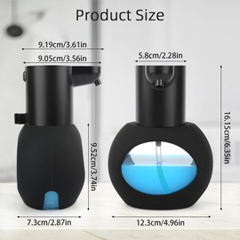 Automatic Soap Dispenser, 420 ml, Wall Mounting, USB C with Sensor, IPX5 Waterproof, Electric Soap Dispenser, Adjustable for Bathroom, Kitchen, Black