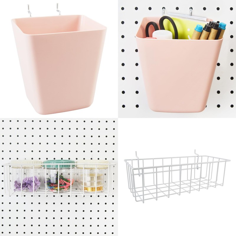 G.CORE Peg Board Organizer 21 Pack, Pegboard Accessories with Baskets