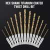 Hex Shank Drill Bit Set, 19Pcs Titanium Twist Drill Bit