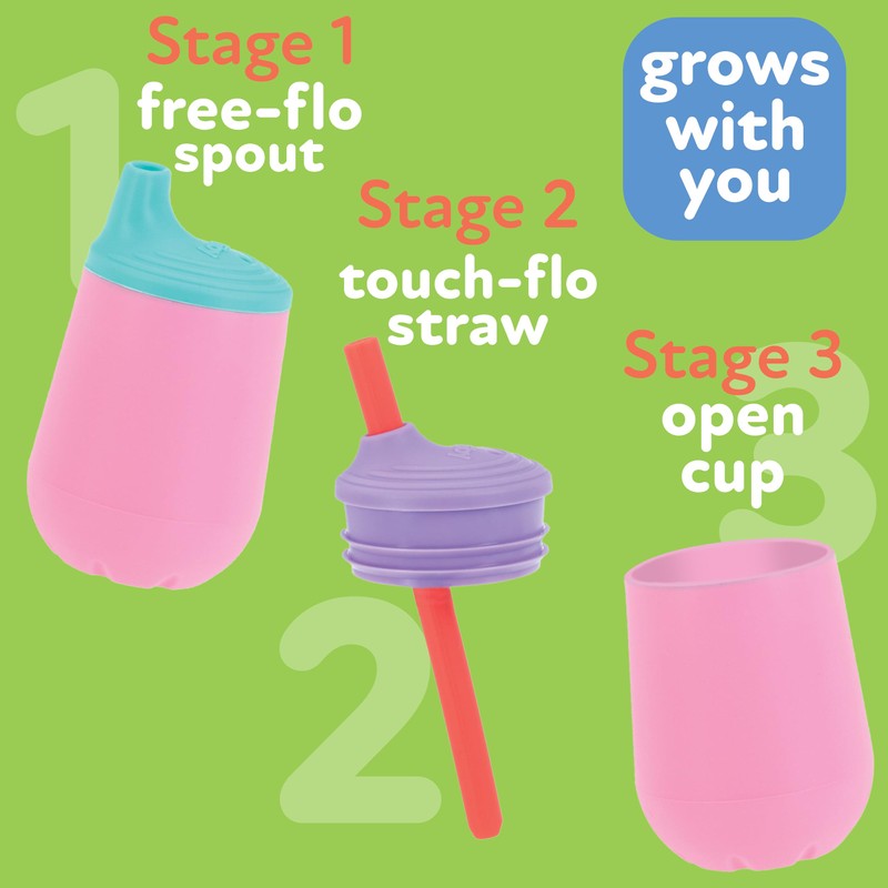 Nuby First Training Cup Set - Silicone Tumbler with Spout