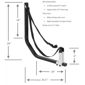 Suspenz Marine Grade Deluxe Kayak Rack, Black, 24" x 22, (12-0113)