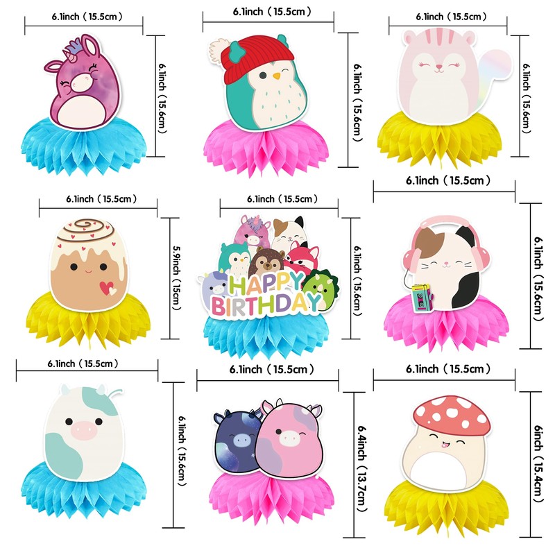 9Pcs Honeycomb Table Centerpiece, Themed Party Supplies, Birthday Party Desktop