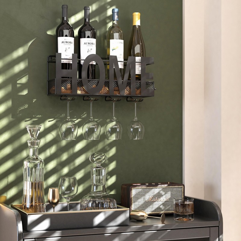 SODUKU Wall Mounted Metal Wine Rack - Wine Rack Wall