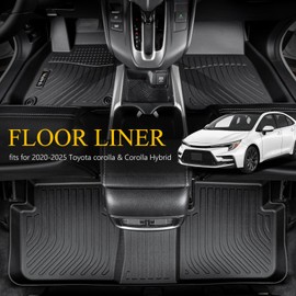 Wailtnb-Floor Mats & Cargo Liner for Toyota Corolla/Corolla Hybrid 2020-2025 (Only Sedan) Waterproof Durable All Weather Car Mat Custom Fit Corolla Accessories Black