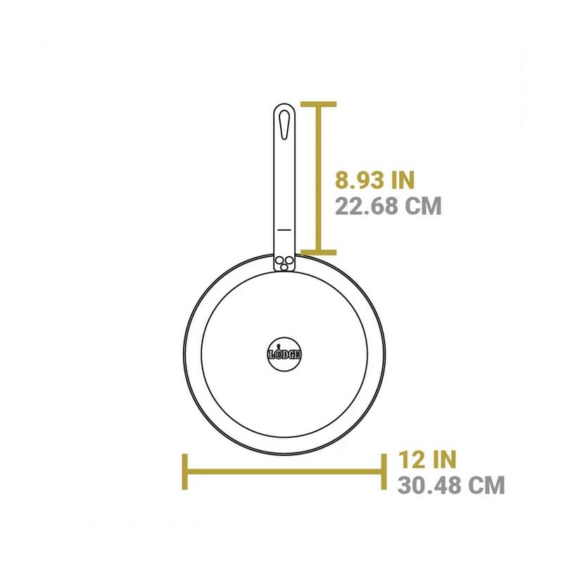 Lodge Manufacturing Company carbon steel skillet, Black/Orange, 12-Inch