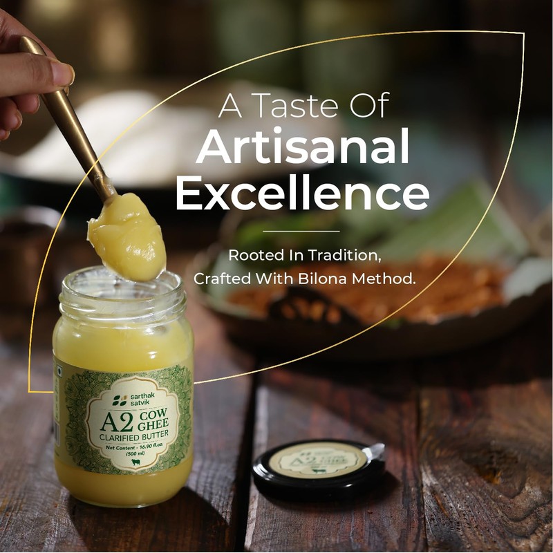 Sarthak Satvik A2 Cow Ghee Grass Fed Clarified Butter, 16.90