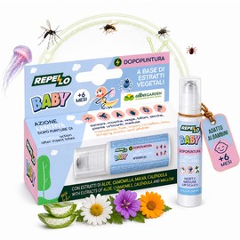 Albagarden - Dopopuntura Naturale Baby Roll-On 20ml, per Bambini da 6 Mesi Gel Lenitivo Antiprurito dopo Punture Zanzare Vespe Insetti Zecche Meduse, Aloe Calendula Camomilla Malva