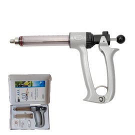 CufEslite Semi Automatic Continuous Drench Gun Auxiliary Livestock Adjustable Continuous Repeating Syringe Cattle Goats Pig (25ML)