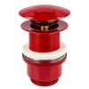 Tecuro EW-Haustechnik Click-Clack Sink Drainage Plug Red with Pushfu for
