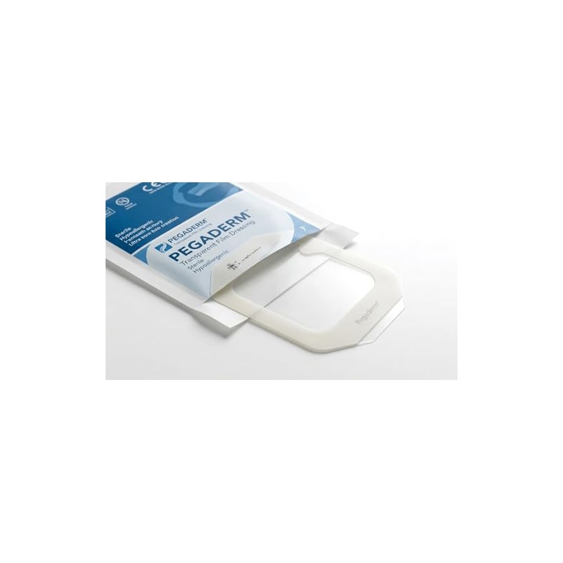 PEGADERM Apósito Transparente para Heridas, Estéril, Impermeable, Tipo PU, 10