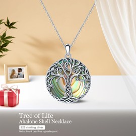 CHIRENMA Tree of Life Necklace for Women S925 Sterling Silver, Tree Pendant Necklace Anniversary Birthday Gift for Mom Grandma Tree Jewelry Gifts for Her (style 1)