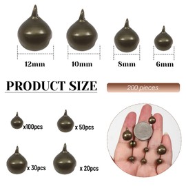 TOAOB 200pcs Small Bells Bronze Vintage Bells 6mm to 12mm for DIY Creative Decoration Birthday Christmas