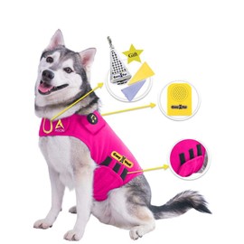 CozyVest 3-in-1 Anxiety Vest Music & Aromatherapy Dog Coat Relaxing Sound & Essential Oil Scent Canine Stress Relief Fireworks Thunder Separation Shirt Jacket Thunderstorm(Pink, XL [65-110 Lbs])