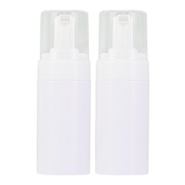 2 Pack 120ml White Plastic Foam Pump Bottles Empty Refillable Foam Dispenser Portable Foam Bottles Travel Soap Container for Shampoo Facial Cleanser