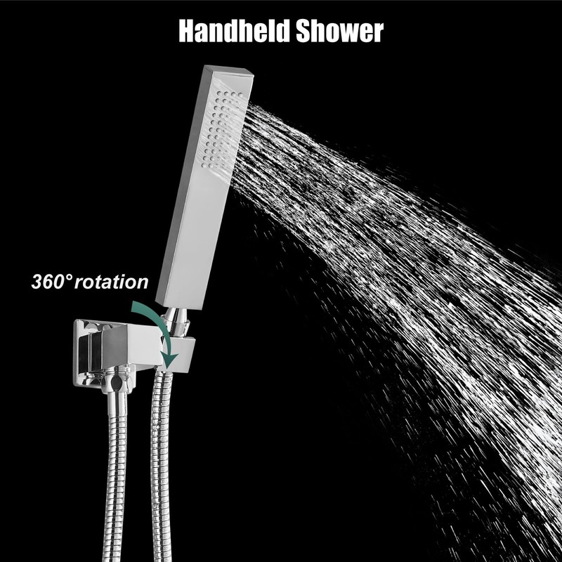 Heyalan SUS304 Stainless Steel Handheld Shower Wand High Pressure Luxury
