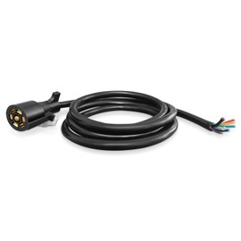 Gonice 8ft Heavy Duty 7 Way Trailer Plug Extension Wiring Harness - 7-Pin Trailer Wire Cable for Brake & Light Control, Suitable for RVs, Trailers, Campers and Other Towed Vehicles