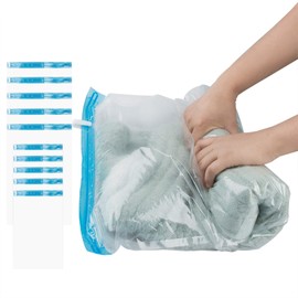 findTop Set of 10, Travel Space Saver Bags, 2 Sizes of Compression (28 x 20Inch & 24 x 16 Inch), No Vacuum or Pump Needed, Perfect
