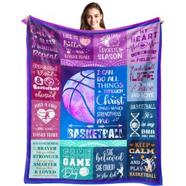 Basketball Blanket for Girls, Basketball Gifts for Girls Woman, Basketball Birthday Gifts Bedroom Decor, Basketball Player Team Gifts Throw Blanket 50"x40"