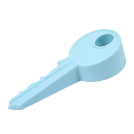 1 Piece Door Stopper Wedge, Key Shape, Universal Wedge Finger Protection, Door Stopper for Home, Garden, Office, Garage (Blue)
