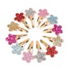 12Pcs Rhinestone Flower Snap Hair Clips - Women Hair Accessories