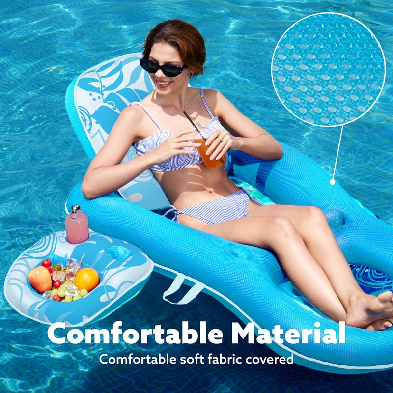 SLOOSH Pool Floats Lounger Adult, Fabric Pool Floaties Lounge Convertible