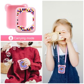 RAIALL Silicone Cover Case for Bitzee Interactive Toy Digital Pet, Kids Protective Virtual Electronic Pet Game Lanyard Silicone Holder for Boys and Girls, Portable Travel Soft Silicone Sleeve, Pink