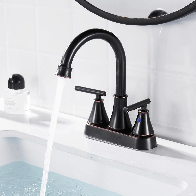 Fransiton Bathroom Sink Faucet 4 Inch 2 Handle Centerset Oil