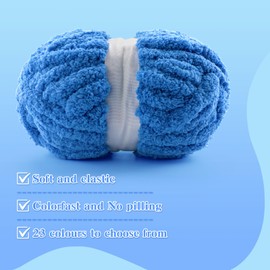 8 Pack Chunky Yarn for Crocheting, Blanket Thick Chenille Yarn for Hand Knitting, Soft Yarn Chunky Yarn for Crochet 28 Yds 7.7 Oz Each Skein (Lake Blue)