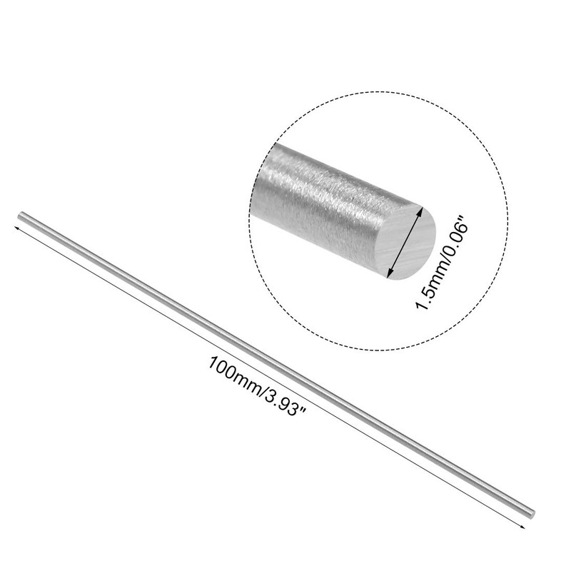 sourcing map Round Steel Rod, 1.5mm HSS Lathe Bar Stock
