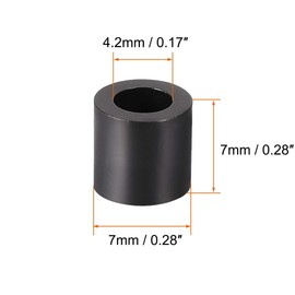 TA-VIGOR 300Pcs ABS Round Spacer Washer, ID 4.2mm OD 7mm L 7mm Black Non Threaded Column Standoff Support Insulation Spacers for Electrical Screws, Switch and Receptacle