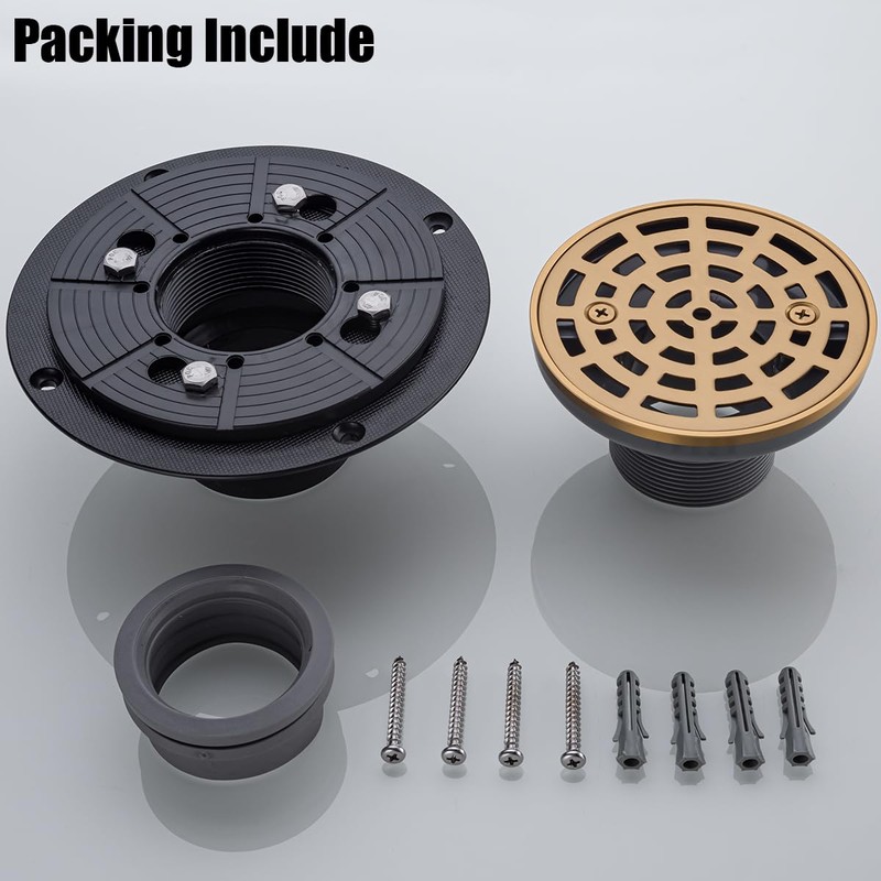 RANDOM Round Shower Drain SUS304 Stainless Steel Champagne Bronze Shower