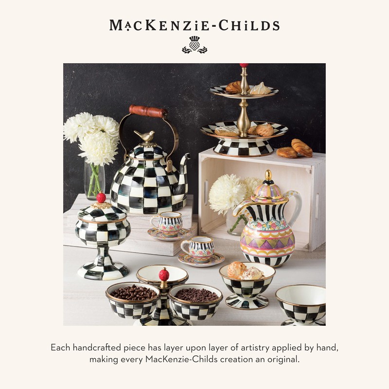 MACKENZIE-CHILDS Enamel Squashed Pot, Cute Enameled Container with Lid, 20