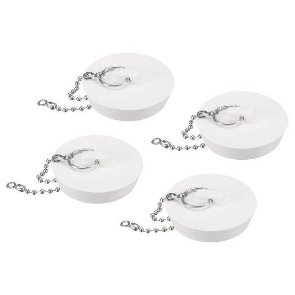 sourcing map 4Pcs Rubber Drain Stopper with Chain and Hanging
