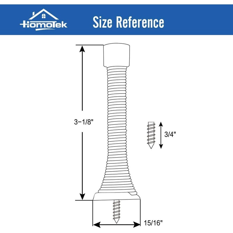 Satin Nickel Spring Door Stopper with Rubber Bumper – Wall