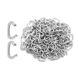 1000Pcs 3/8" Galvanized Hog Rings Assortment Kit, Professional Hog Rings Installation Kit for Bungee Shock, Cords, Animal Pet Cages