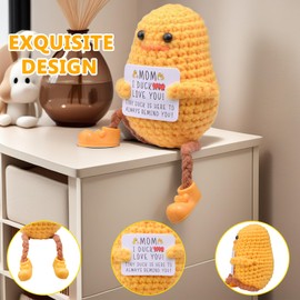 Mwmoeen Pocket Hug Positive Ente, Positive Duck Kreative Strickwolle Ente, Emotionale Unterstützung Enten Geschenke Party-Dekoration Familie Freunde Geschenk Kleines Geschenk für Freundin