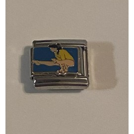 JM Italia Gymnastics - Girl On Balance Beam - Sports - 9mm Link For Italian Charm Bracelet