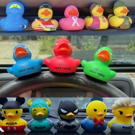AKLOPE Duck Plug - Rubber Duck Mount,Flock Locker Rubber Duck Holder for Jeep Dash and Fixed Display,Gift for Jeep LoverIncludes Double Sided Stickers Inside （Excluding Rubber Duck） (Black-10PCS)