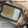 10X Rectangle Magnifying Glass with Light and Stand, 5 Color