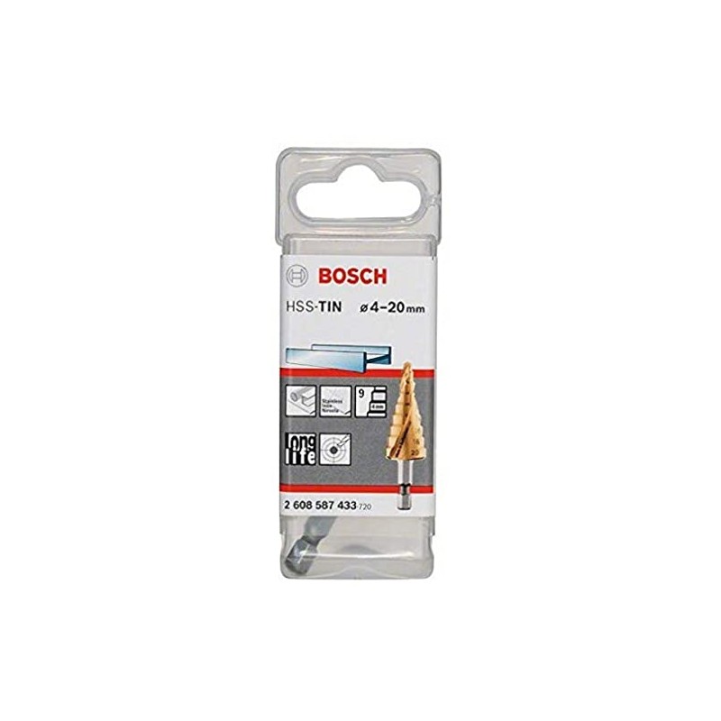 Bosch Professional Step Drill HSS-TiN with 1/4 Inch Hex Shank