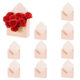 PATIKIL Florist Bouquet Envelope Box, 10 Pack Flower Bouquet Package Gift Folding Paper Boxes for Wedding, Party, Birthday, Mother's Day, Pink