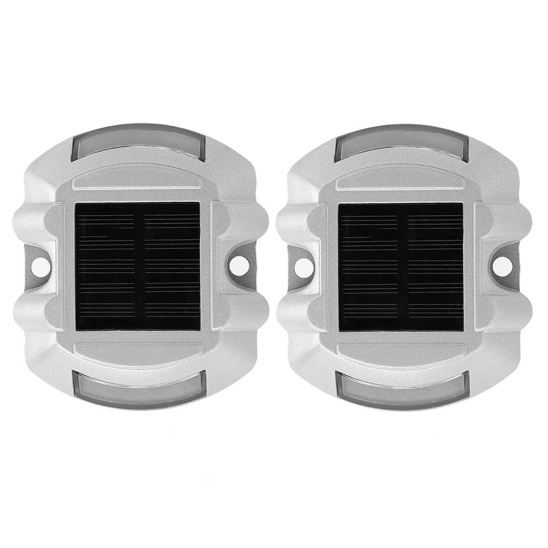 2pcs 6 LED Solar Road Stud Lights Ground Garden Lawn