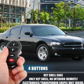 X AUTOHAUX 2pcs 4 Button Replacement Key Fob Case Keyless Entry Remote Key Shell Cover for Jeep Liberty 2002-2004 for Dodge Stratus 2001-2006 with Blade No Chip