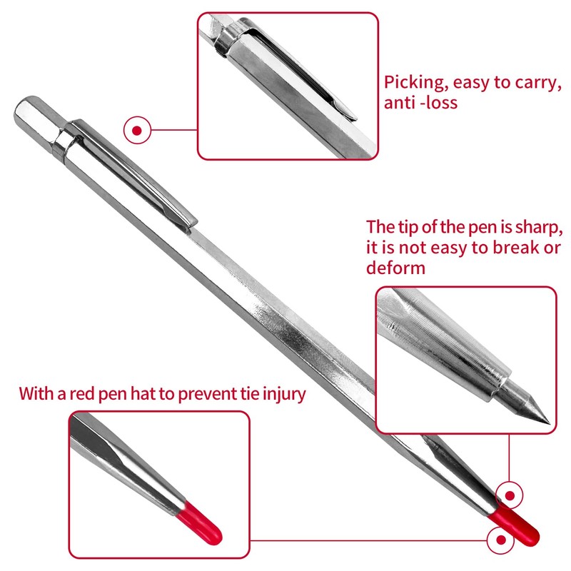 6 Carbide Scriber Pen, Glass Scriber Tool Engraving Pen, Tungsten