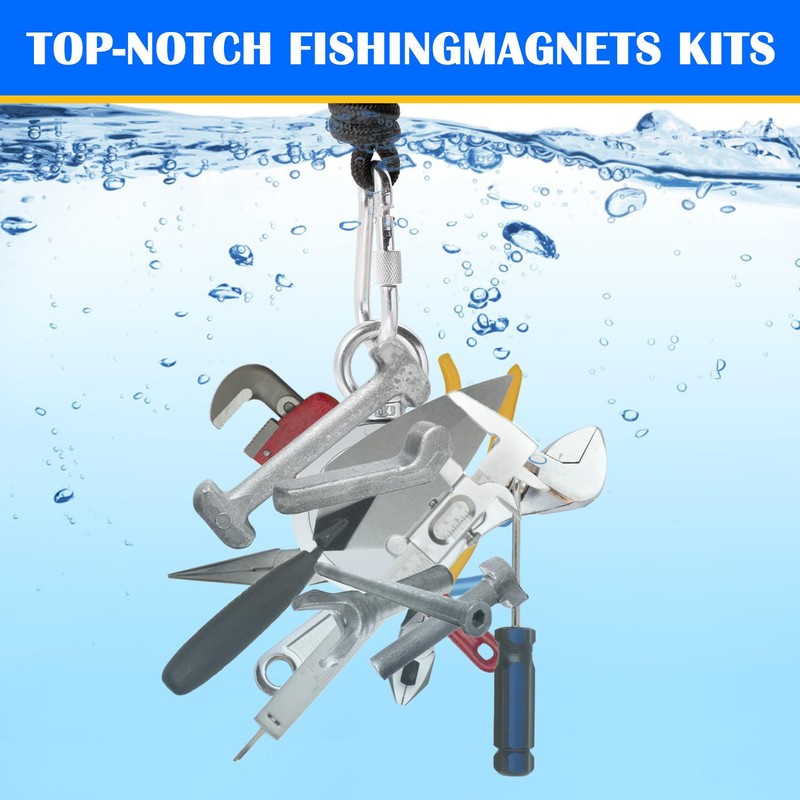 VNDUEEY Magnet Fishing Kit, 1000 LBS Strong Fishing Magnets Kit