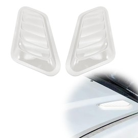 2PCS Hood Air Vents for Car Hood Scoop Decorative, Universal Air Intake Trim Scoop Turbo Bonnet Vent Cover Hood Auto (WHITE)