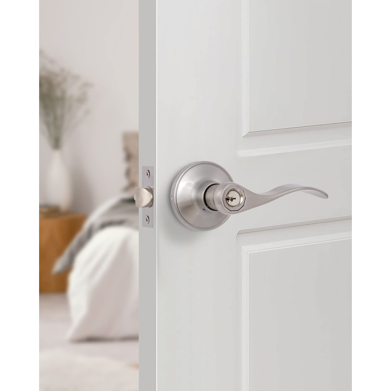 GITRANG Door Levers Interior Keyed Difference Entry Front/Bedroom Door Handles