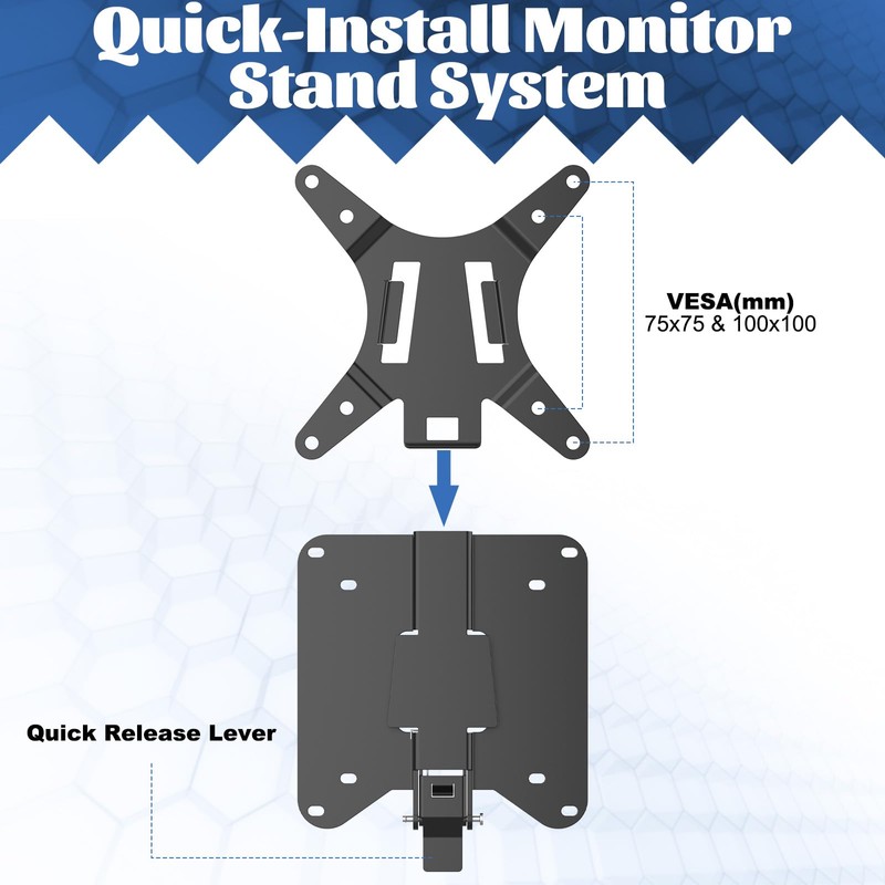 Black Quick Release VESA Mount Adapter Bracket